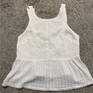 Elegant White Eyelet Women's Top
